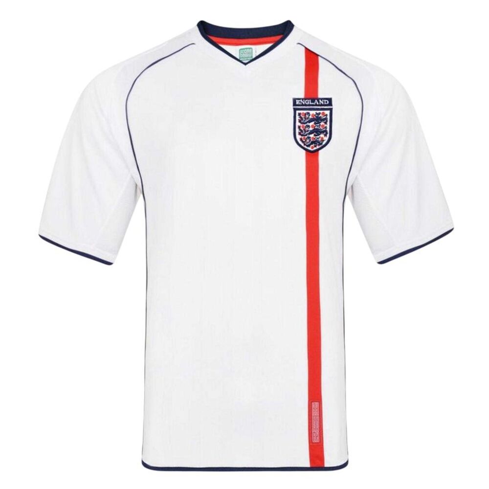Score Draw Mens 2002 World Cup Finals England FA Football Shirt / White/Red